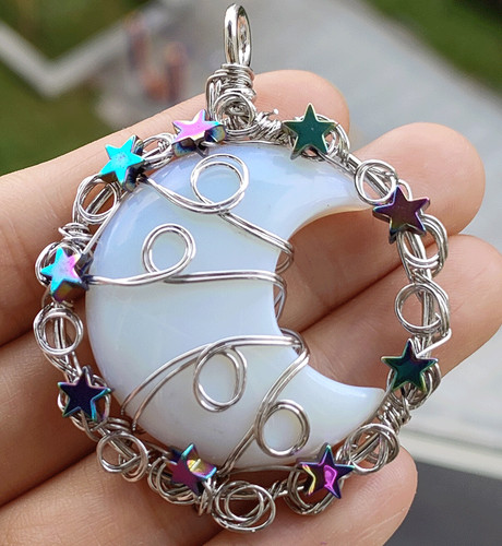 5pcs opal gems moon star - 5pcs,