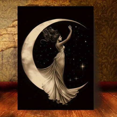 Gothic crescent moon - crescent, star